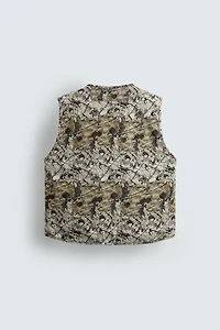 ABSTRACT PRINT QUILTED VEST