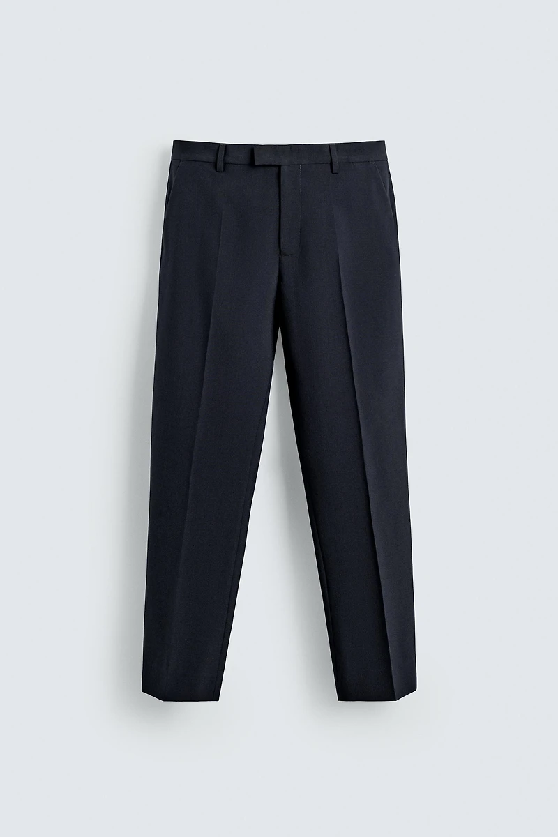 PANTALON DE COSTUME STRAIGHT FIT AVEC LAINE