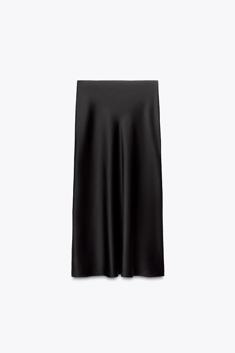 SATIN MIDI SKIRT