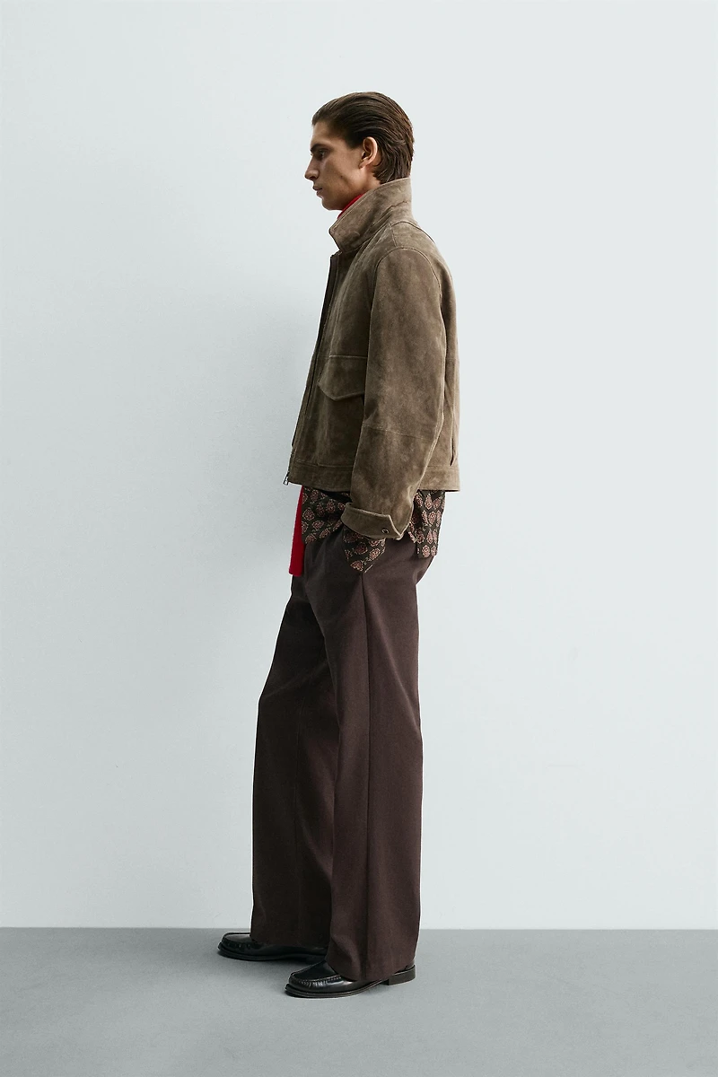 SUEDE LEATHER BOXY FIT JACKET