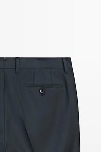 Striped wool blend suit trousers