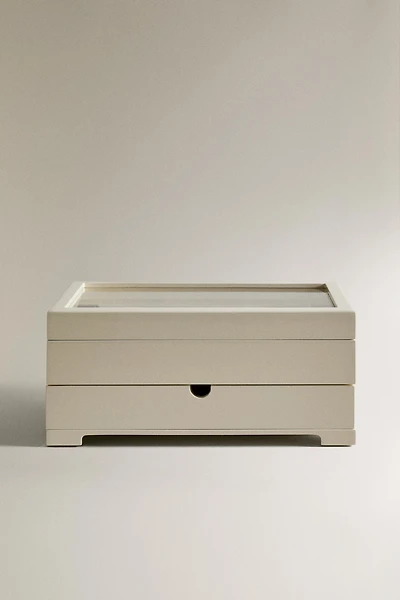 LACQUERED JEWELRY BOX WITH A DRAWER AND LID