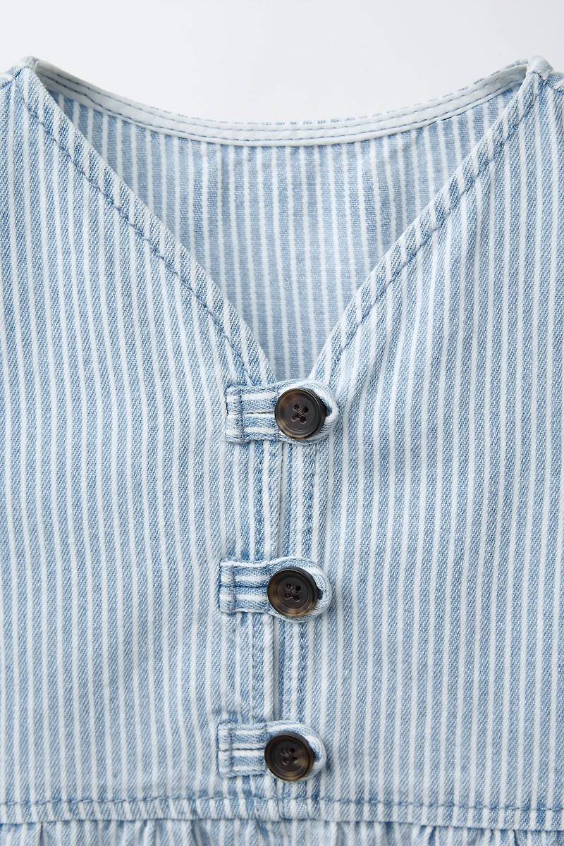 STRIPED TWILL DRESS