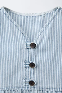STRIPED TWILL DRESS