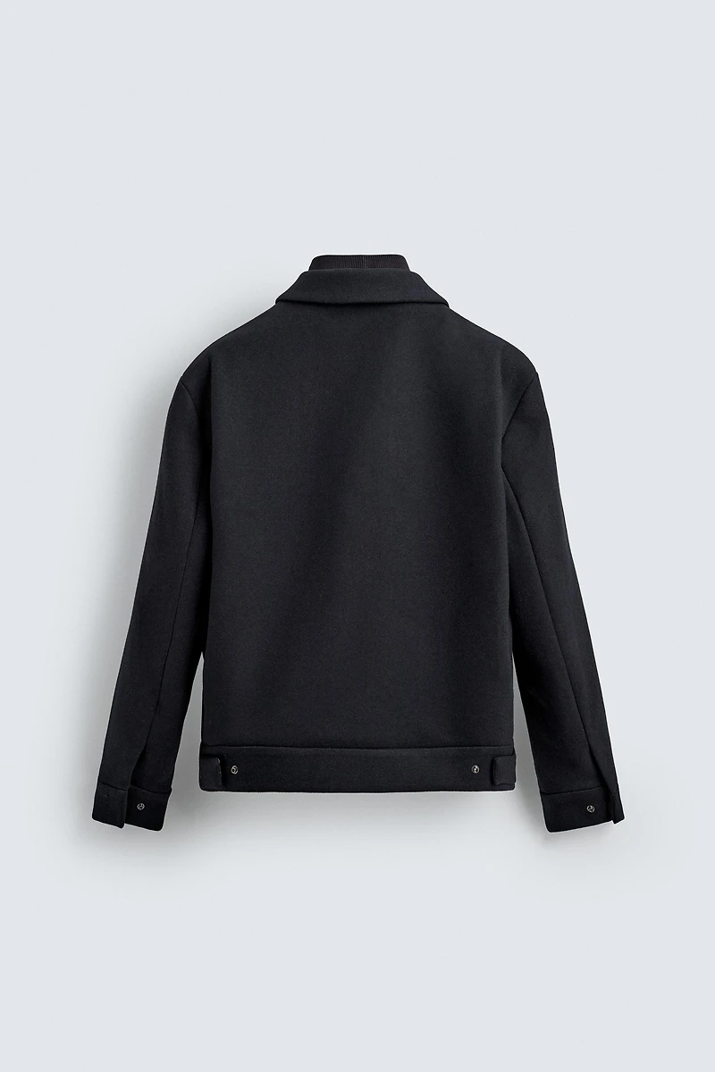 BLOUSON À COL EN MAILLE AMOVIBLE