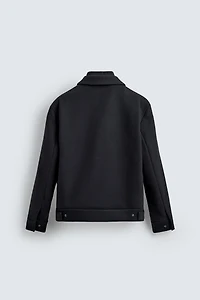 BLOUSON À COL EN MAILLE AMOVIBLE