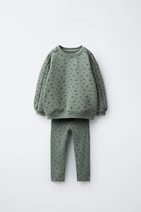 FLORAL SWEATSHIRT AND LEGGINGS SET