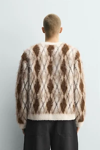 BRUSHED JACQUARD ARGYLE JUMPER