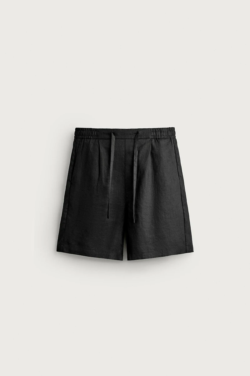 100% LINEN RELAXED FIT SHORTS