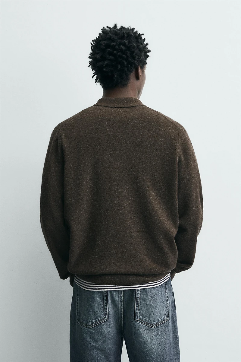 REGULAR FIT WOOL BLEND KNIT POLO SHIRT