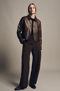 MINIMAL LEATHER JACKET ZW COLLECTION LIMITED EDITION