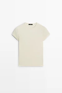 Short sleeve cotton blend T-shirt