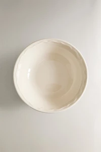 EARTHENWARE BOWL WITH RAISED-DESIGN EDGE