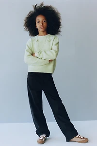 FLORAL CROCHET KNIT SWEATER
