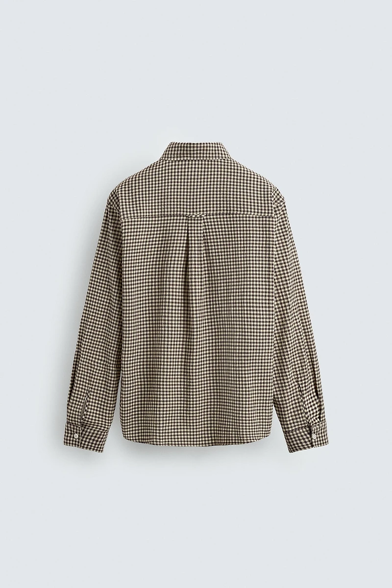 TEXTURED PLAID SHIRT