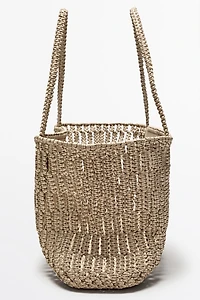 Braided nappa leather shopper bag