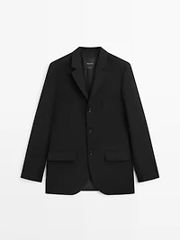 Three-button wool blazer