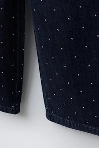 RHINESTONE WIDE LEG JEANS