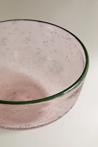 BUBBLE GLASS BOWL WITH RIM