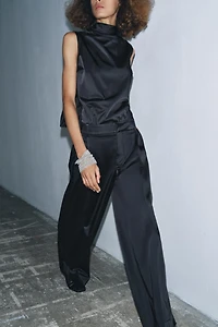 PANTALON SATINÉ À PINCES ZW COLLECTION