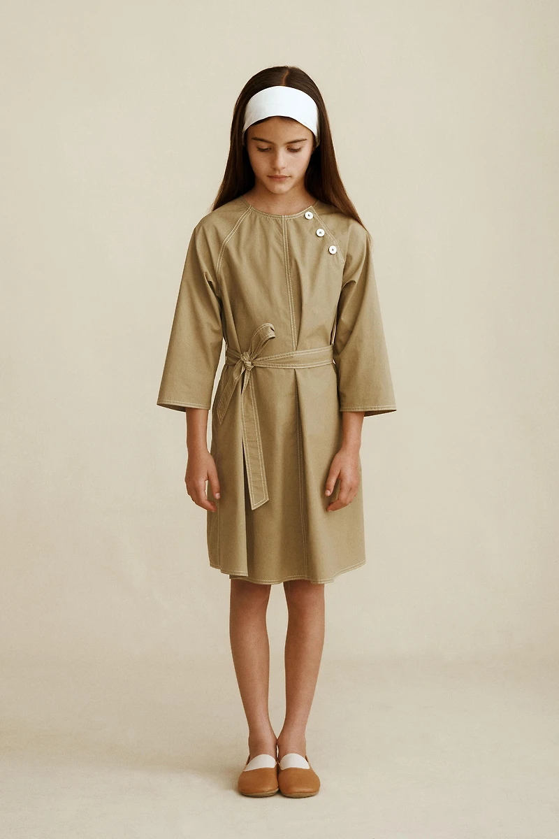 POPLIN BELTED DRESS CREATED BY CARAMEL LONDON X ZARA