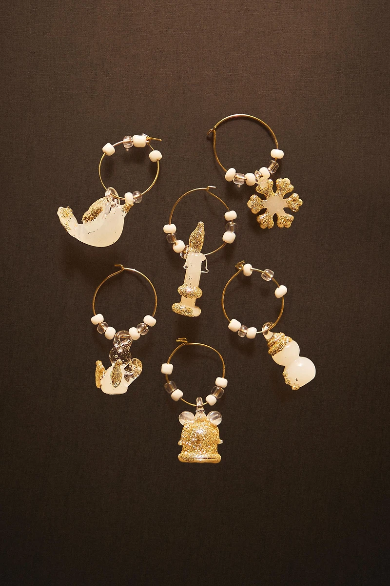 LOT DE MARQUE-VERRES BRILLANTS DE NOËL (LOT DE 6)