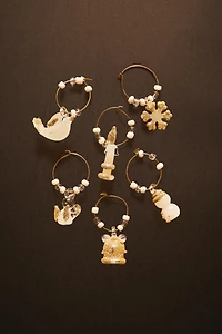 LOT DE MARQUE-VERRES BRILLANTS DE NOËL (LOT DE 6)