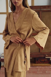 TIE-FRONT WRAP JACKET