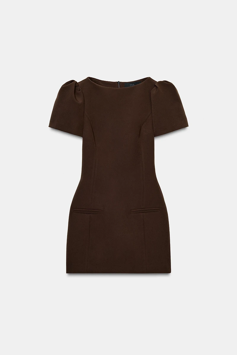 SHORT PLEATED POCKET DRESS