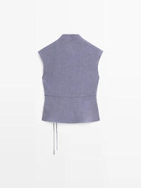 100% linen crossover waistcoat
