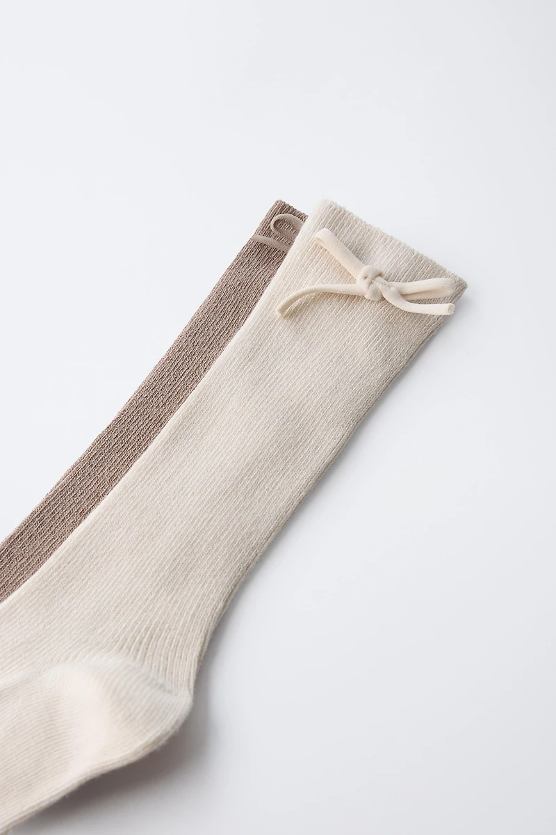 TWO-PACK OF HIGH SOCKS WITH BOW