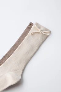 TWO-PACK OF HIGH SOCKS WITH BOW