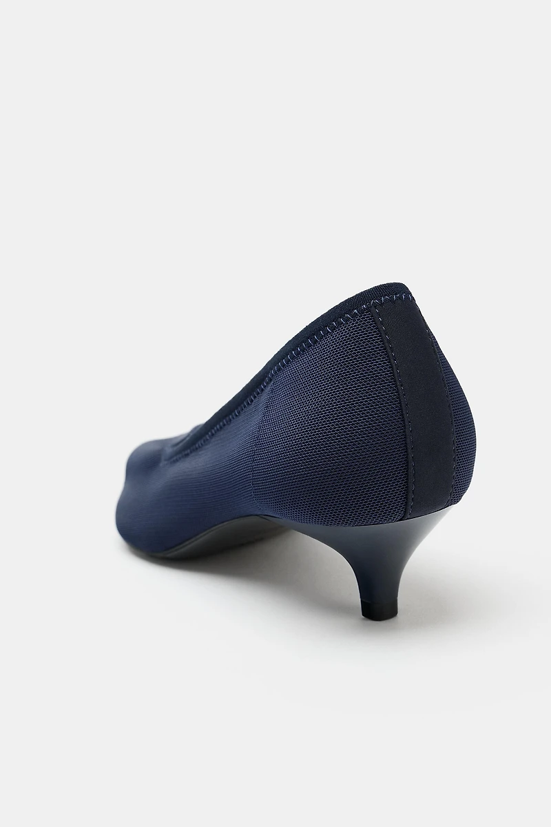 MESH KITTEN HEEL SHOES