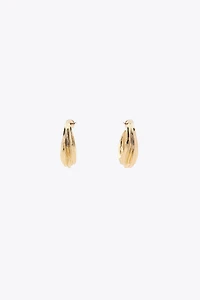 TEXTURED MEDIUM HOOP EARRINGS