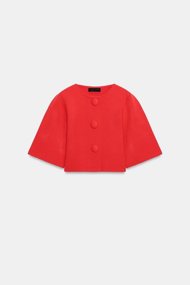 CROPPED KNIT CARDIGAN