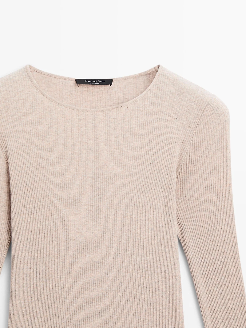 T-shirt manches longues côtelé