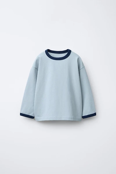 PLAIN CONTRAST RINGER T-SHIRT