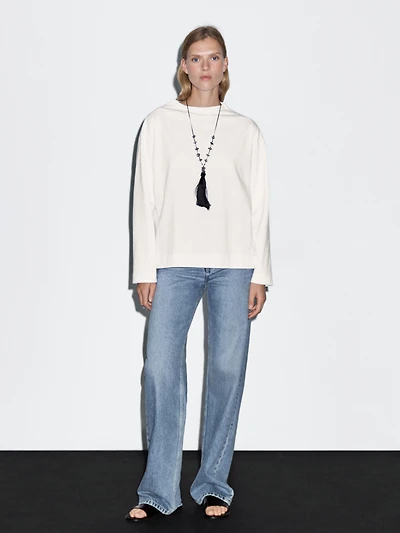 Long sleeve cotton sweatshirt