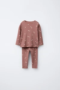 HEART RIB TOP AND LEGGINGS SET