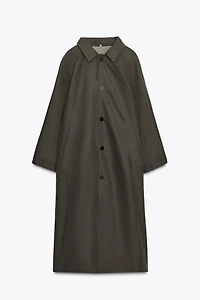 ZW COLLECTION REVERSIBLE FAUX FUR COLLAR TRENCH COAT