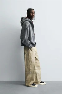 WASHED PRINT BAGGY FIT PANTS