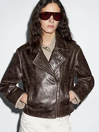 Nappa leather biker jacket
