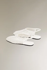 BALLERINES OUVERTES À L’ARRIÈRE CUIR TRESSÉ