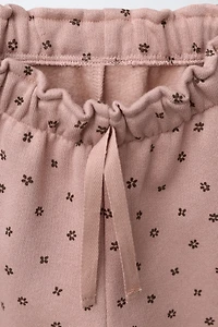 PRINTED PLUSH RUFFLE PANTS