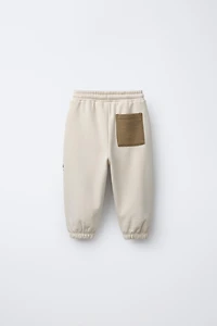 COLOR BLOCK JOGGER PANTS WITH LABEL