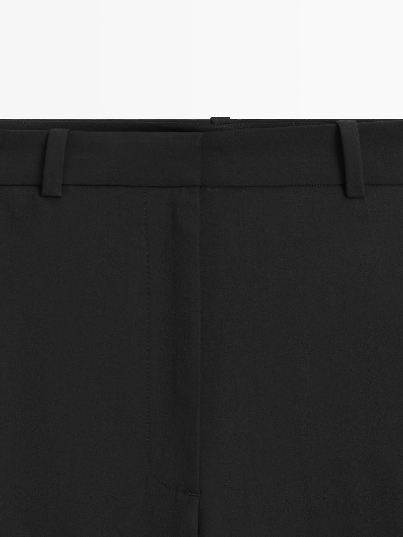 Wool blend trousers with seam detail