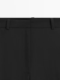 Wool blend trousers with seam detail