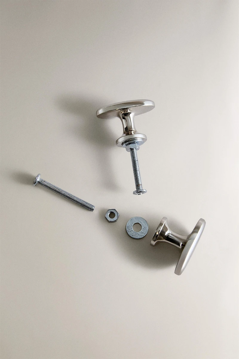 LOT BOUTONS MEUBLE OVALES METAL (LOT DE 2)