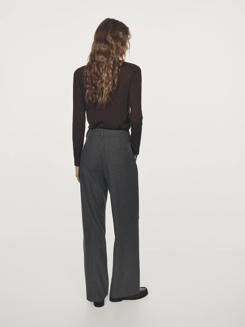 Pinstripe wide-leg trousers