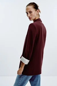 PRINTED CUFF BLAZER